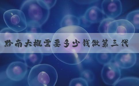 黔南大概需要多少钱做第三代试管婴儿？附详细试管费用！