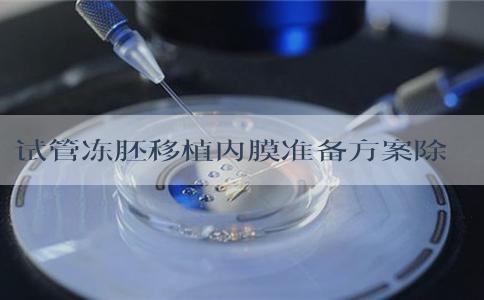 试管冻胚移植内膜准备方案除了人工周期还有哪些？