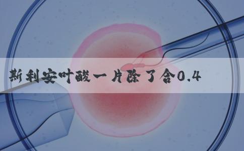 斯利安叶酸一片除了含0.4mg叶酸外，其它的成分还有哪些？